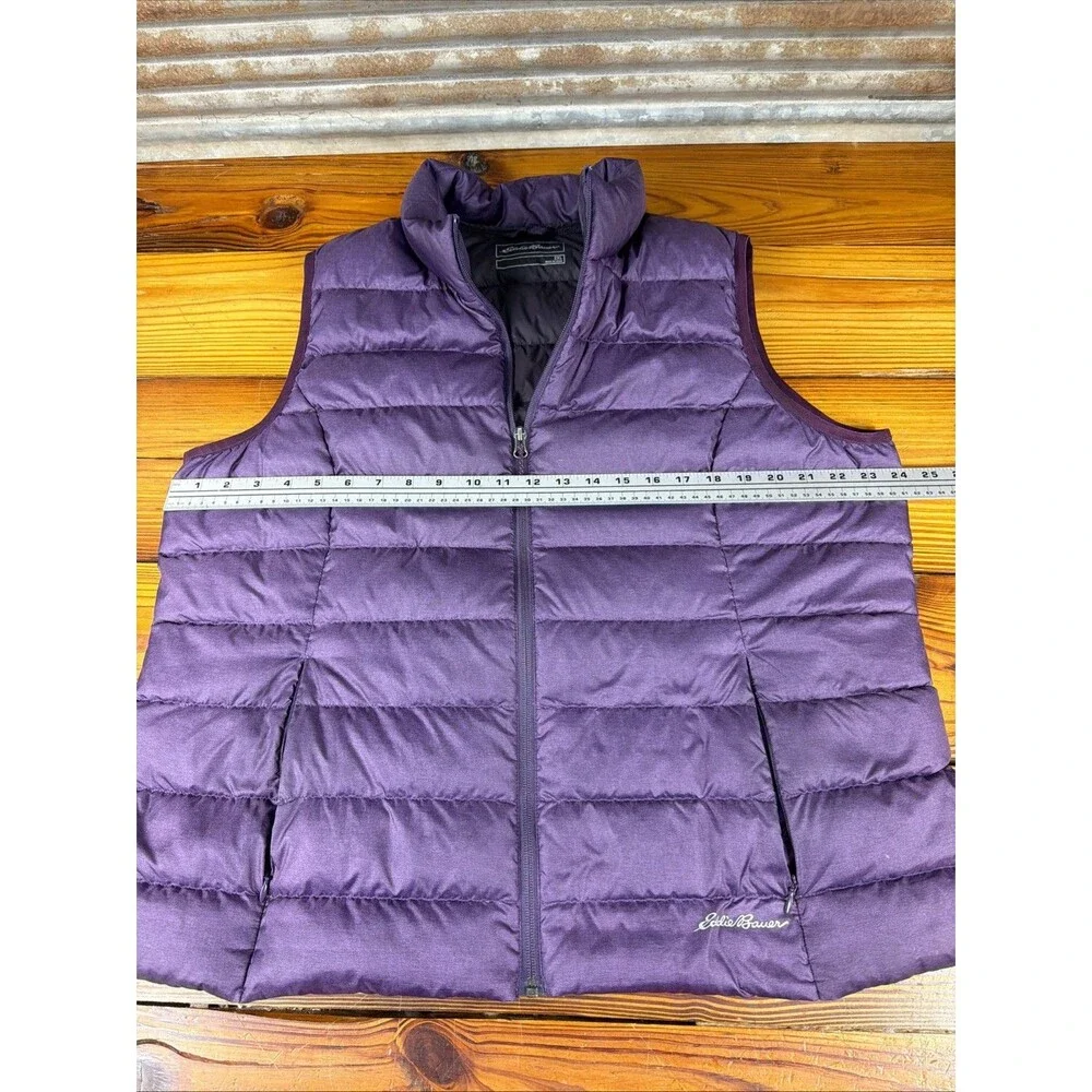 Eddie Bauer Puffer Vest Womens XXL Purple EB650 Down PRISTINE!!